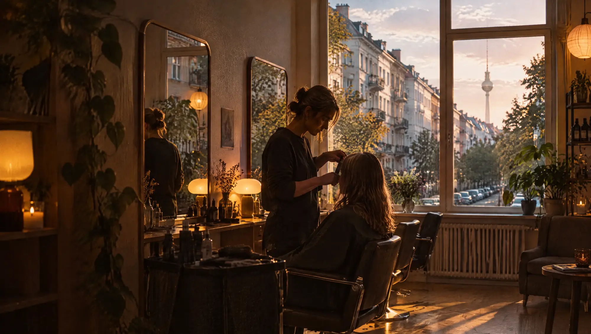 Salons & Spas in Berlin: Behandlung im Studio, die Stadt im Fenster