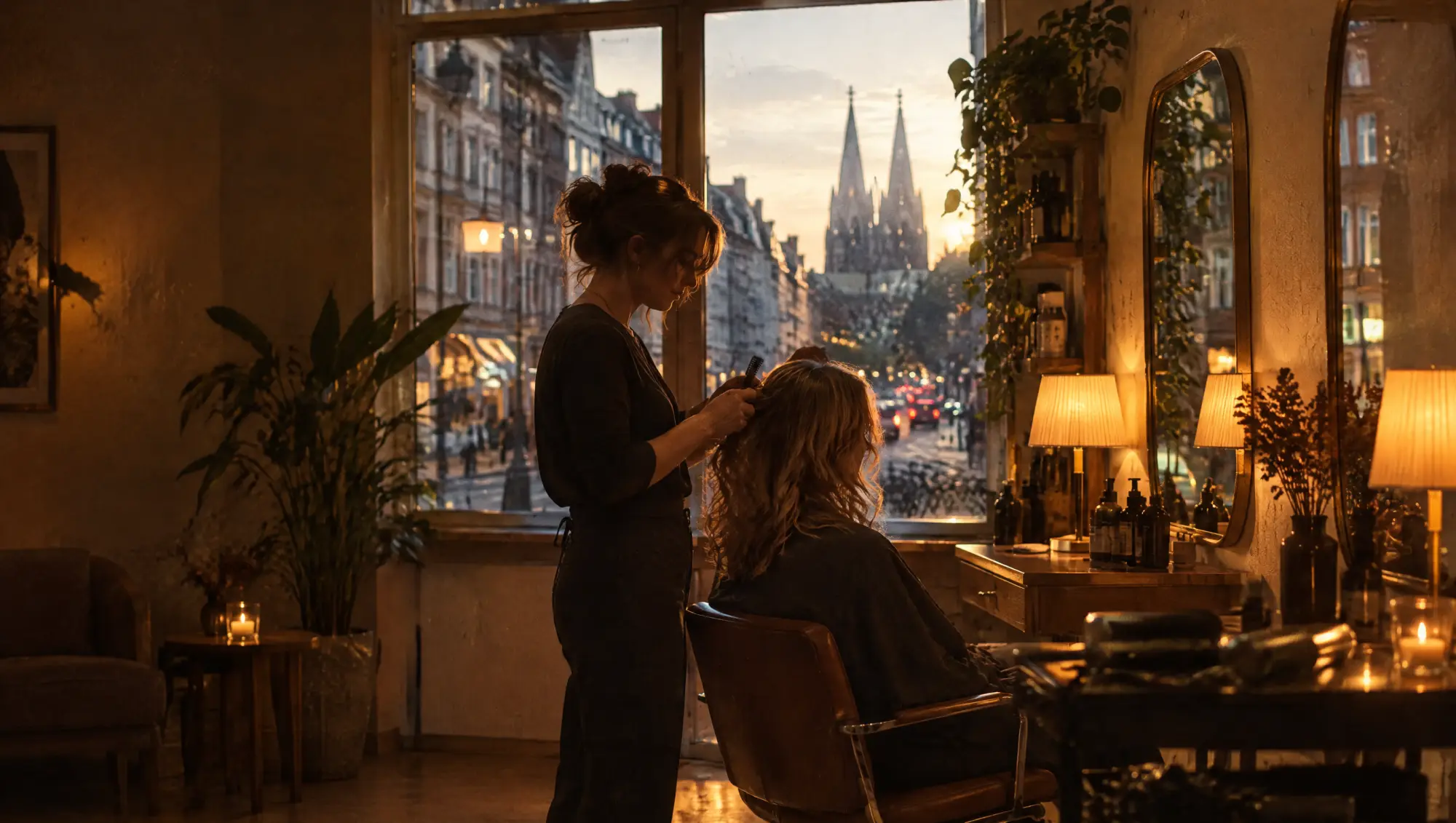 Salons & Spas in Köln: Behandlung im Studio, die Stadt im Fenster